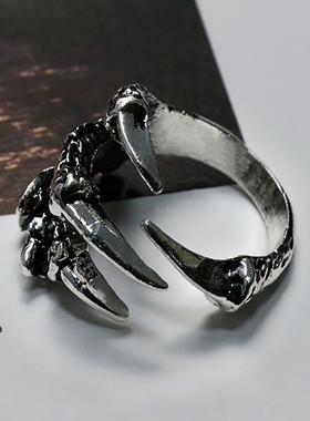 时尚复古戒指魔爪霸气潮个性开口