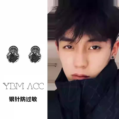 小众简约高级感美式复古耳钉男