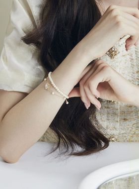 ins风山茶花系列叠戴手链女