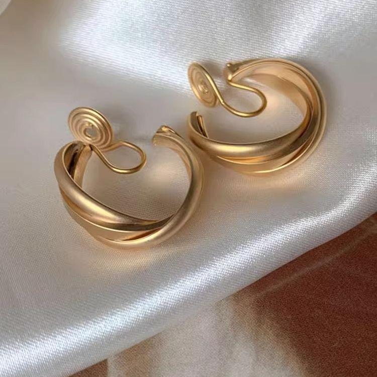 「港风少女」耳夹无耳洞纯银耳钉