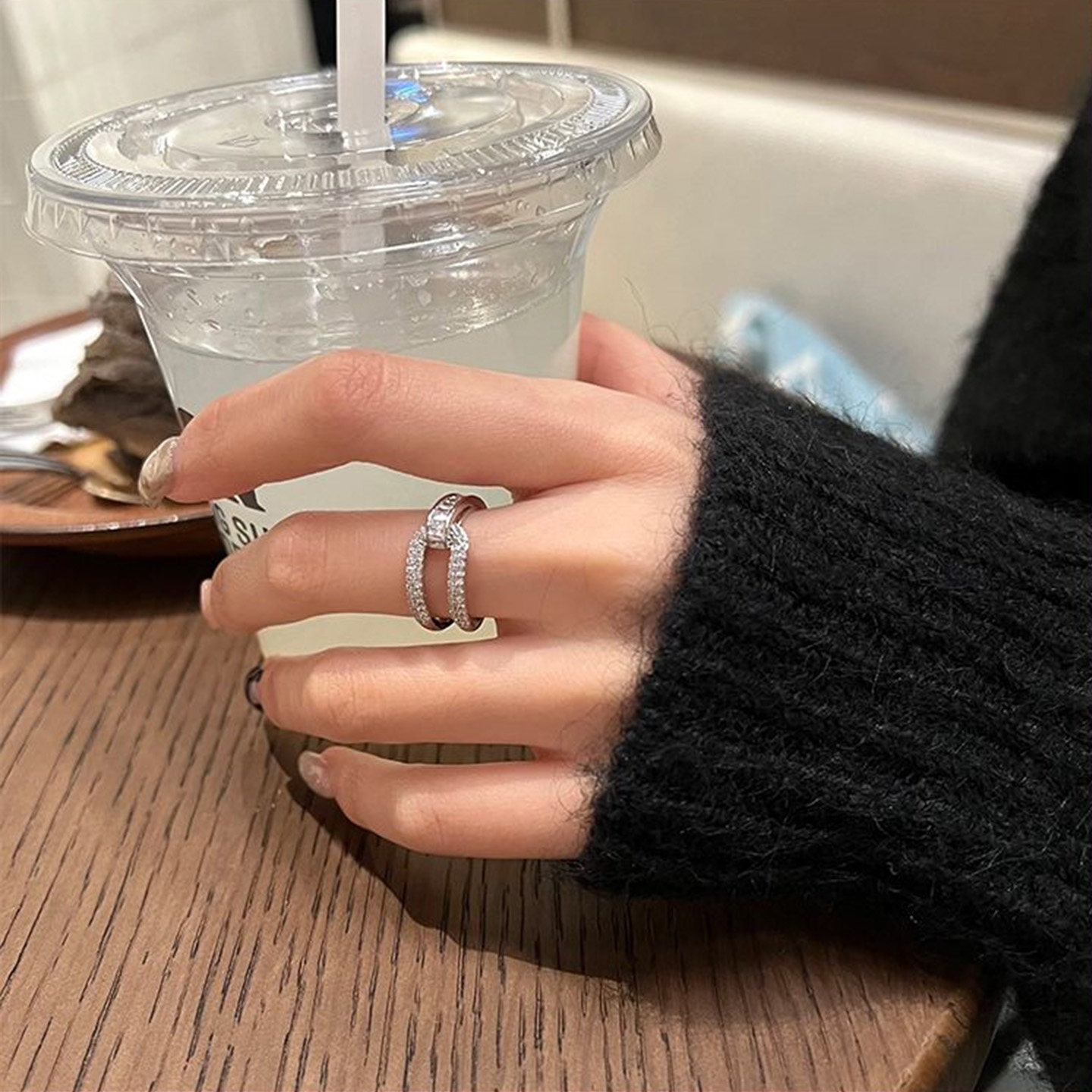 原创精致开口打结气质戒指女