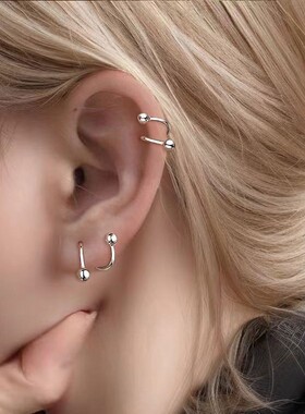 S型独特耳环耳骨钉螺丝拧睡觉免摘冷淡轻奢高级感耳钉2025新款