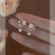 耳夹无耳洞纯银耳钉轻奢锆石玫瑰花珍珠2025新款 耳环女高级感耳饰