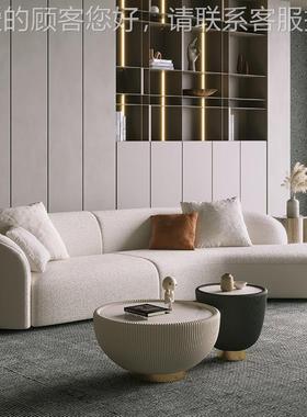 免洗科技布艺弧形沙发82258服客厅小户型计现装店代简约轻奢北欧