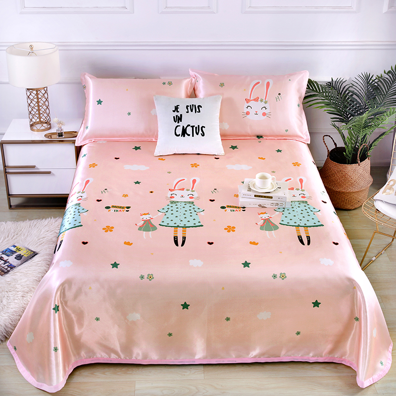 冰丝凉席三件套1.8m1.5床单可水洗折叠可机洗2.0米夏季空调软席子