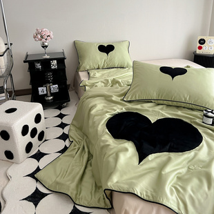 黑桃A40支天丝丝滑裸睡空调被机洗 少女凉感莱赛尔超柔软夏凉被芯