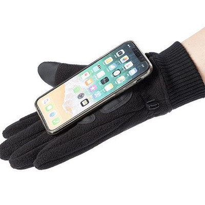 手套男冬摇粒绒加绒加厚保暖手套骑行运动开车防滑保暖触屏手套