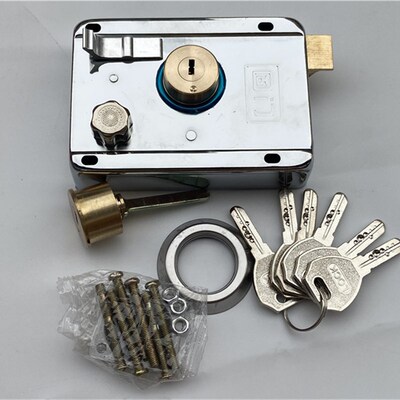 9219外装锁 地下室车库门铁门锁不带边纯铜锁芯纯铜舌头