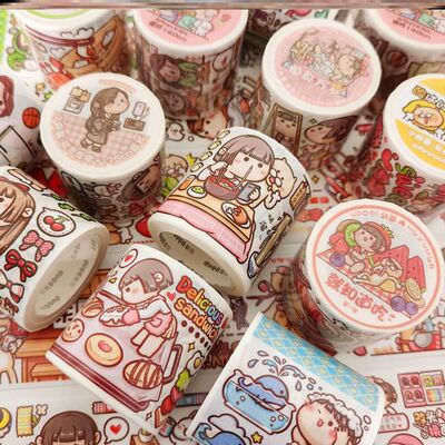 一整本做手账离型纸本小麻薯恋爱循环含贴纸胶带全套用品大全便宜