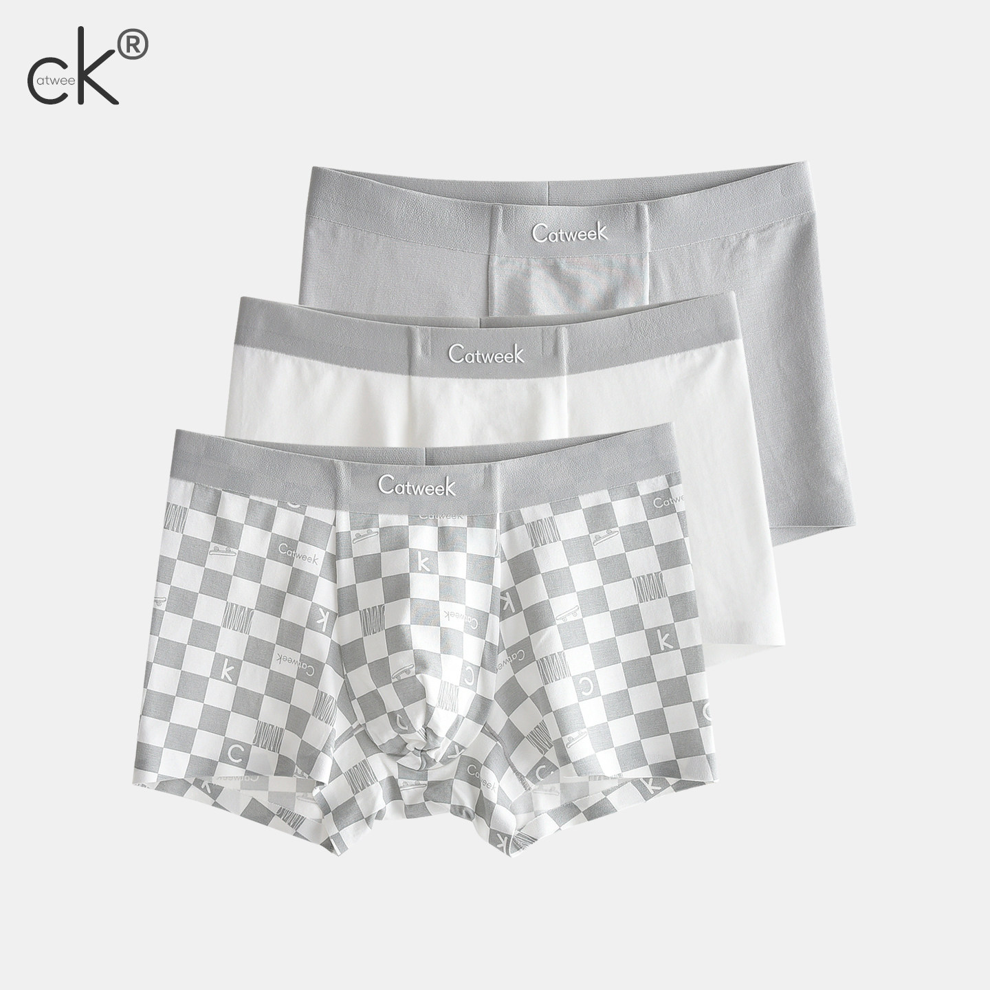 CatweeK青少年内裤莫代尔冰丝男童平角裤大童A类无痕四角裤纯棉裆