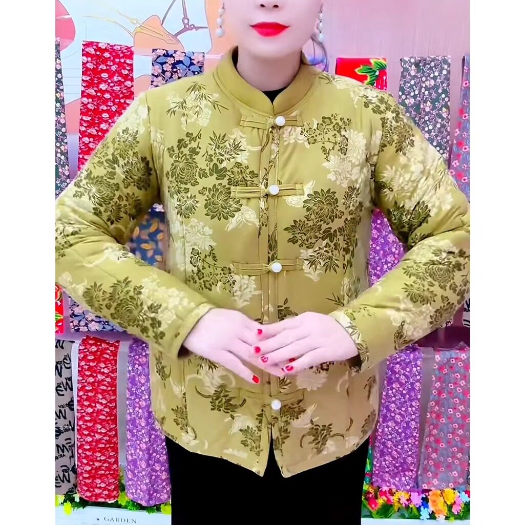 中老年棉衣女加绒加厚保暖妈妈冬装宽松外套冬天棉袄外穿居家网红