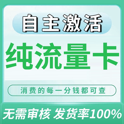 纯流量上网卡学生用无号流量卡无线网无通话全国通用4g5g电话卡
