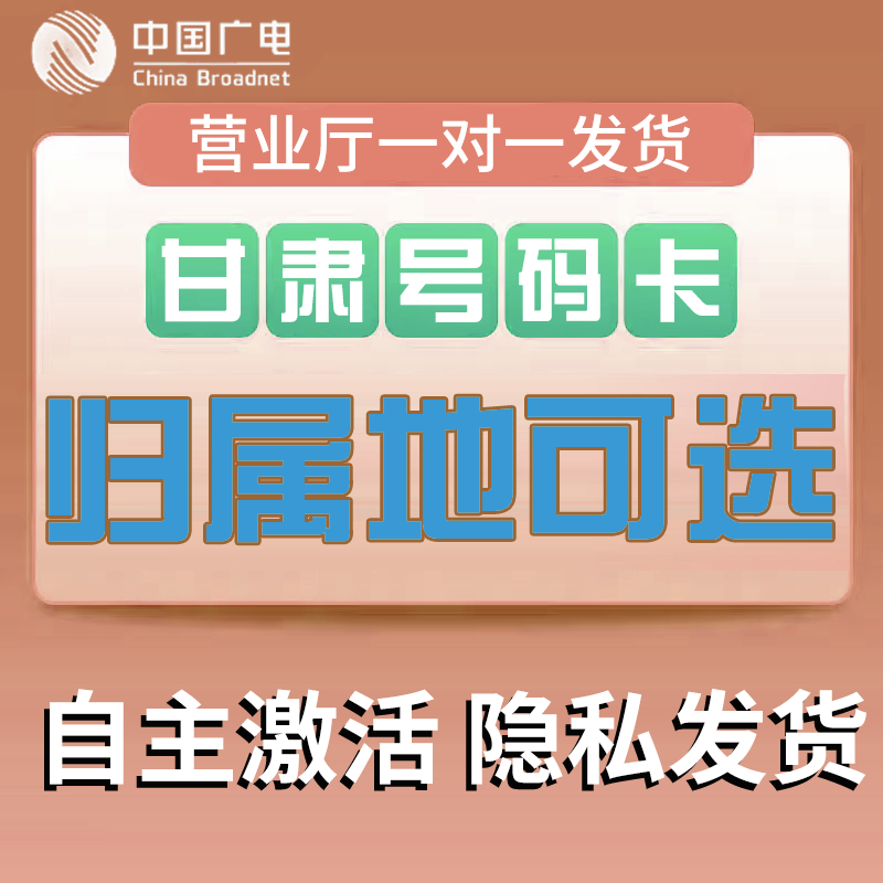 甘肃省兰州金昌白银天水酒泉市庆阳广电卡上网卡手机卡电话流量卡