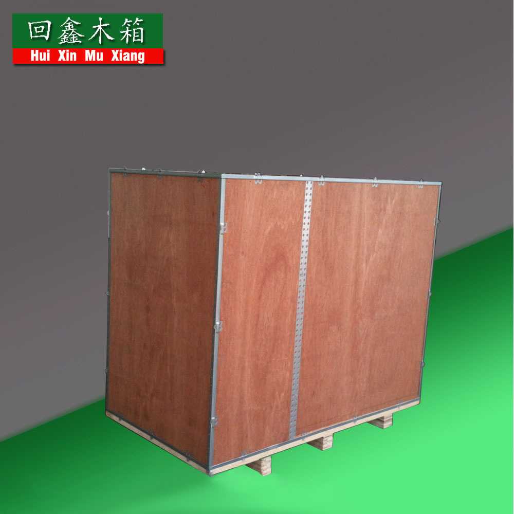 宁波家具包装木箱 围板木箱可拆卸可折叠运输钢带木箱