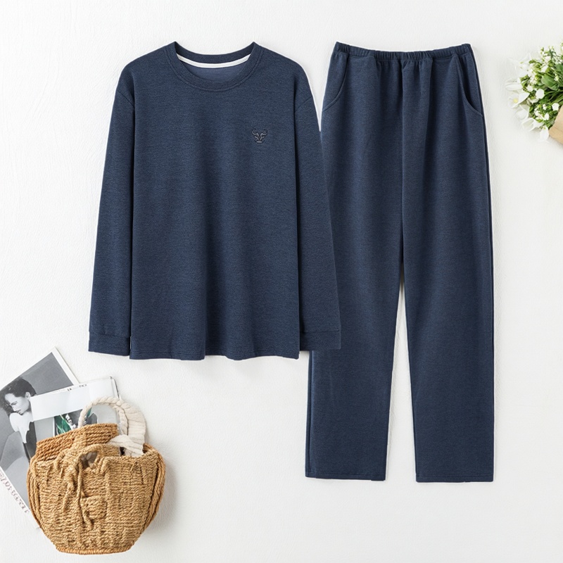 新款德绒睡衣男士秋冬季长袖长裤宽松家居服套装可外穿保暖简约风