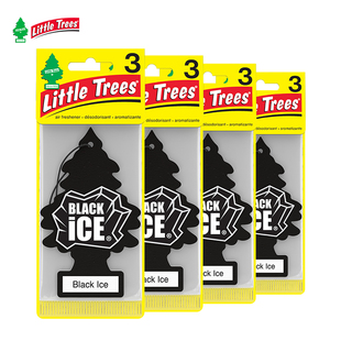 LittleTrees小树香片车载除味剂汽车内饰香氛挂件黑冰12片分享装