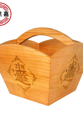 桃木斗斗金米斗摆件家居装饰品财位聚宝盆米升