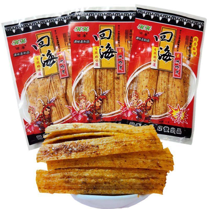 回海素脆鸭皮辣片四海辣条多兴绿爽儿时怀旧校园畅销麻辣面 面筋