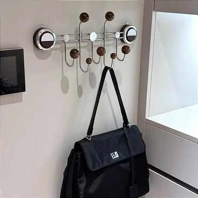 中古风门后挂钩挂衣架免打孔吸盘高级感挂架装饰承重入户门收纳架