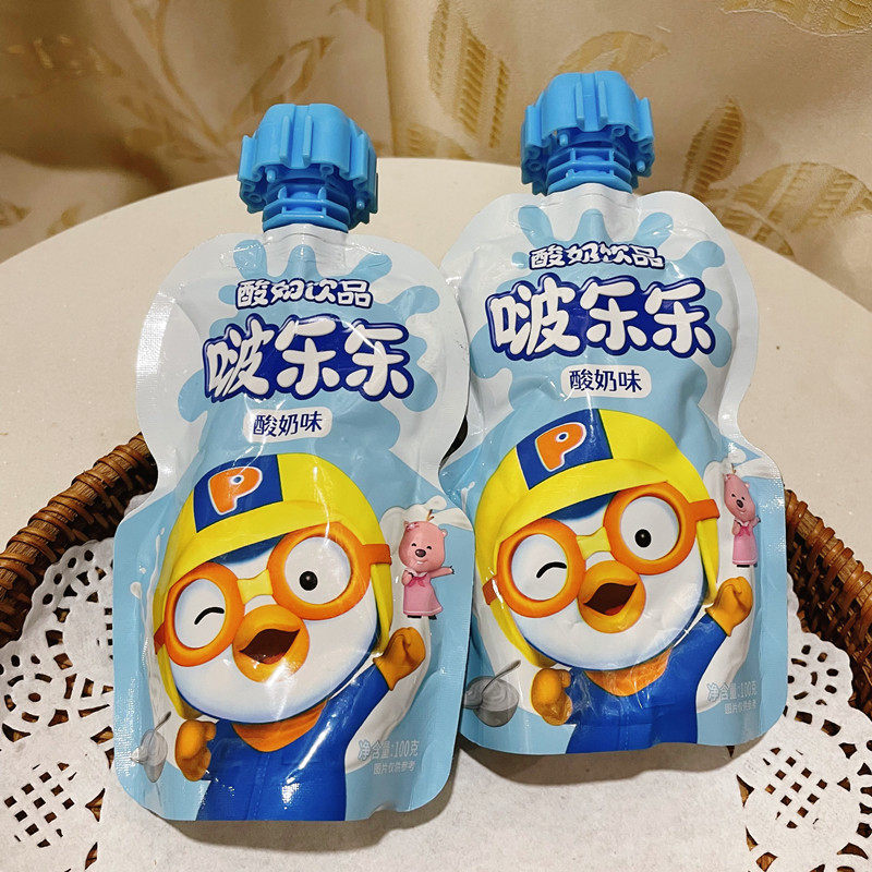 现货啵乐乐酸奶饮品乳酸菌草莓蜜桃蜜桃味儿童酸奶饮料早餐学生水