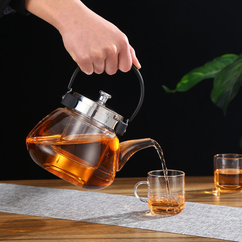 泡茶壶高硼硅玻璃蒸煮壶耐高温可加热大容量功夫茶具套装批发