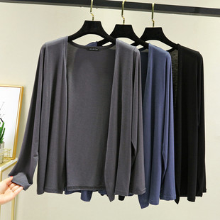 防晒衣空调上衣宽松针织莫代尔百搭休闲 外套女春夏长袖 薄款 开衫
