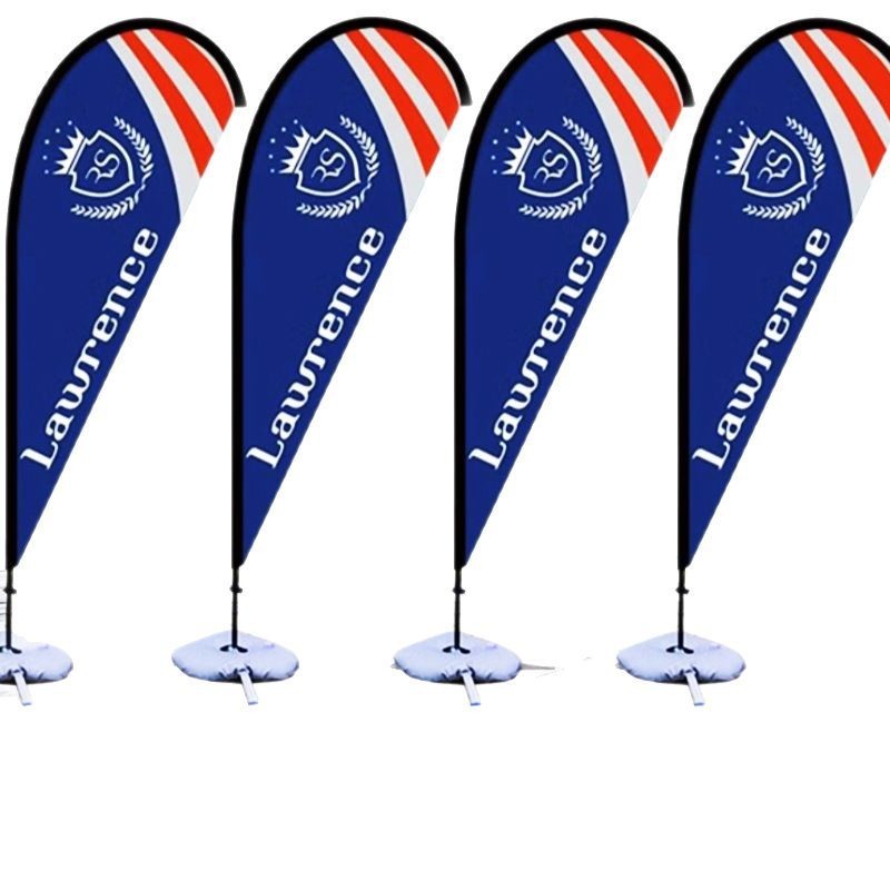 沙滩旗刀型羽毛旗泪珠旗道旗水滴旗带底座防风户外广告旗杆制作