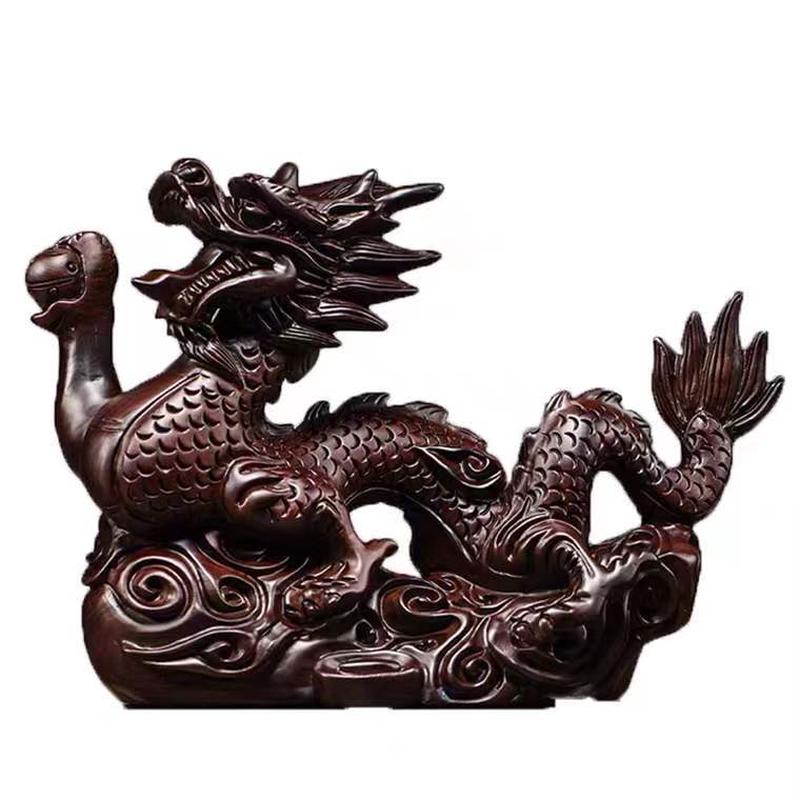 花梨木雕龙摆件实木雕刻十二生肖龙红木质青龙客厅店铺装饰工艺品