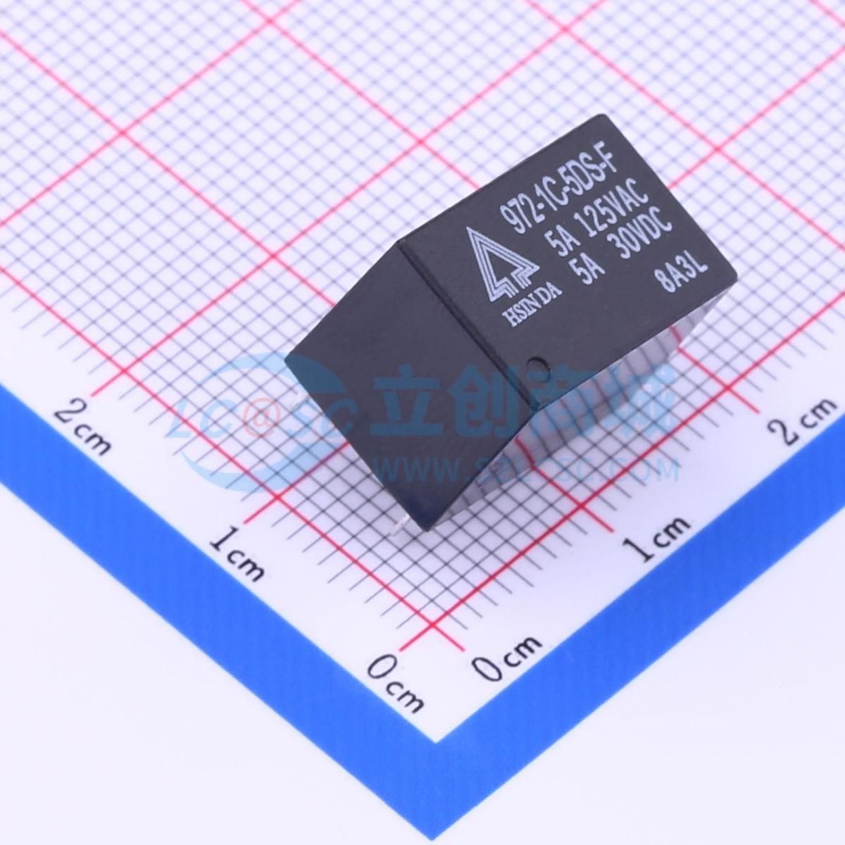 功率继电器 972-1C-5DS-F 插件,10.6x15.5mm 原装 电子元器件配单
