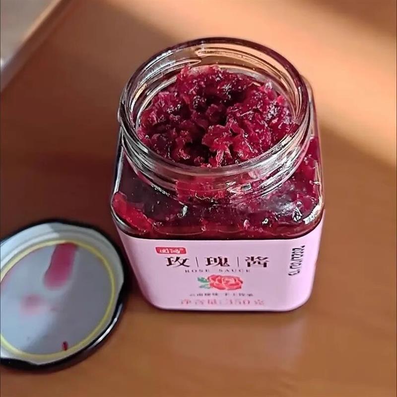 新货固鸿云南特产蜂蜜玫瑰酱烘焙鲜花饼馅料冰粉果酱泡茶无添加防