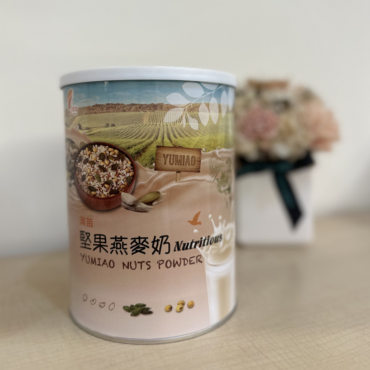 新货淯苗育坚果燕麦奶粉片纯净素食者代餐冲饮谷物早台湾进口烘焙