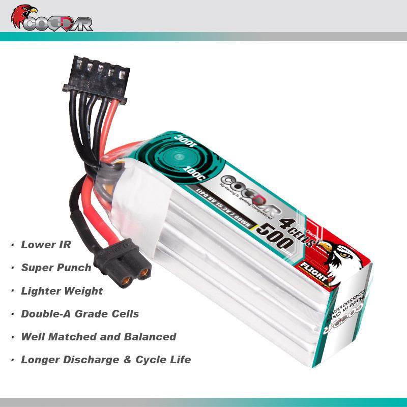 鹰氪CODDAR500MAH4S15.2V100CHV高倍率锂电池室内飞机LIPO