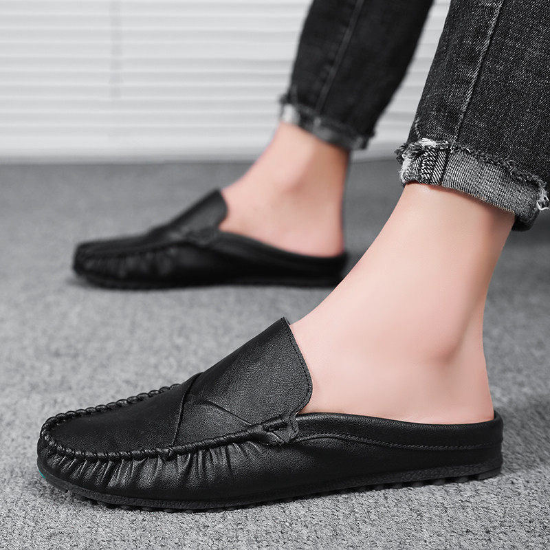 夏季男士拖鞋时尚室外潮流包头半拖豆豆鞋男士英伦休闲透气懒人鞋,流行男鞋,包头拖,淘宝优惠券,粉丝福利购,淘宝优惠卷