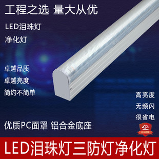 LED泪珠灯T8单管泪滴灯架净化灯车间抗UV紫外线黄光洁净灯具全套