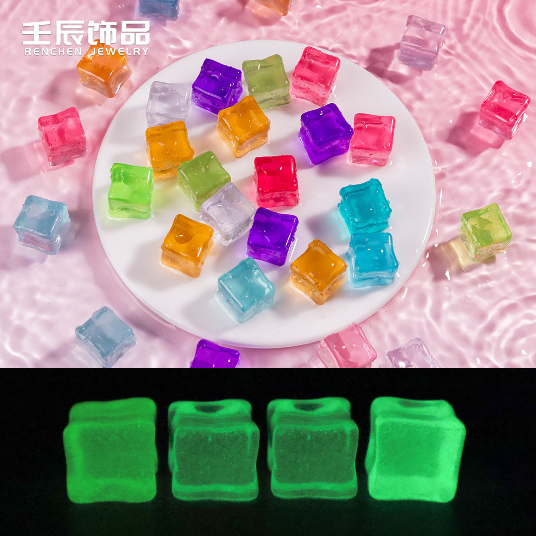 创意手工18mm亚克力夜光仿真冰块拍摄道具diy树脂小配件手工材料
