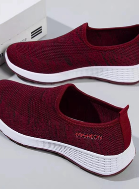 现货不累脚黑色老太太帆布跑鞋超软男士镂空晨广场舞鞋学生半拖鞋