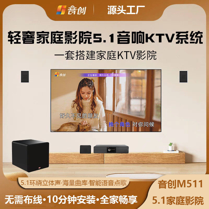 高端别墅M511家庭KTV音响套装 5.1声道家庭影院卡拉OK系统豪华