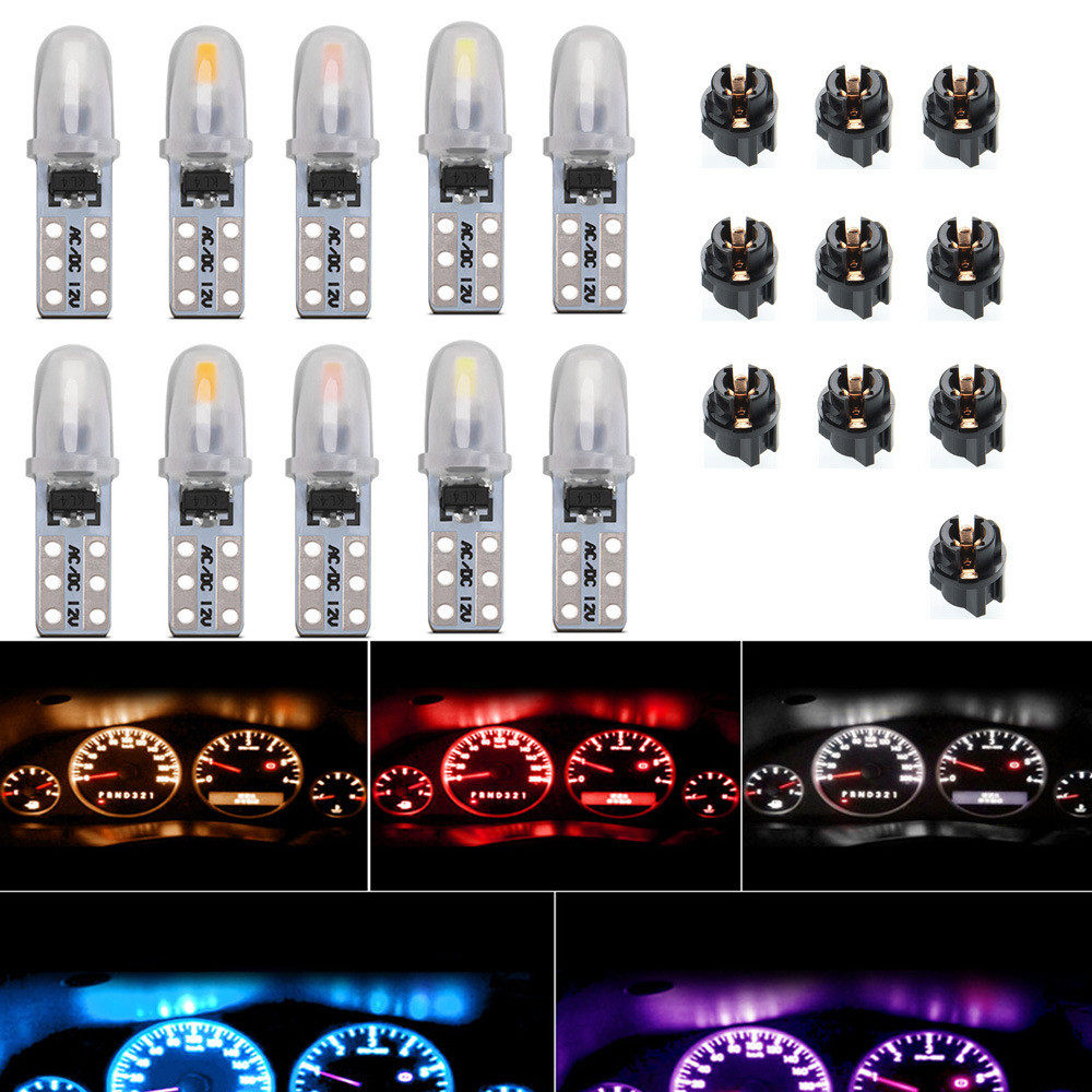LED汽车仪表灯指示灯LED中控灯T5空调灯档位灯改装改色带T5底座