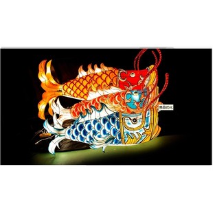 锦鲤鱼灯笼元旦商场发光吊式春节悬挂装饰节日灯鱼龙元宵造型厂家