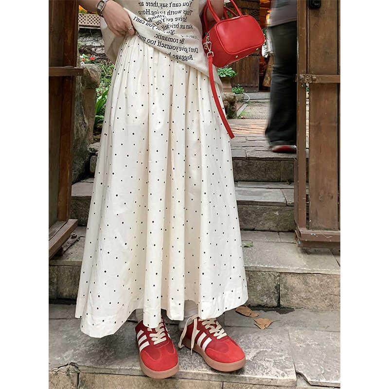莹尚衣橱大码白色波点款胖mm梨型韩版气质中长款a字裙,女装/女士精品,大码半身裙,淘宝优惠券,粉丝福利购,淘宝优惠卷