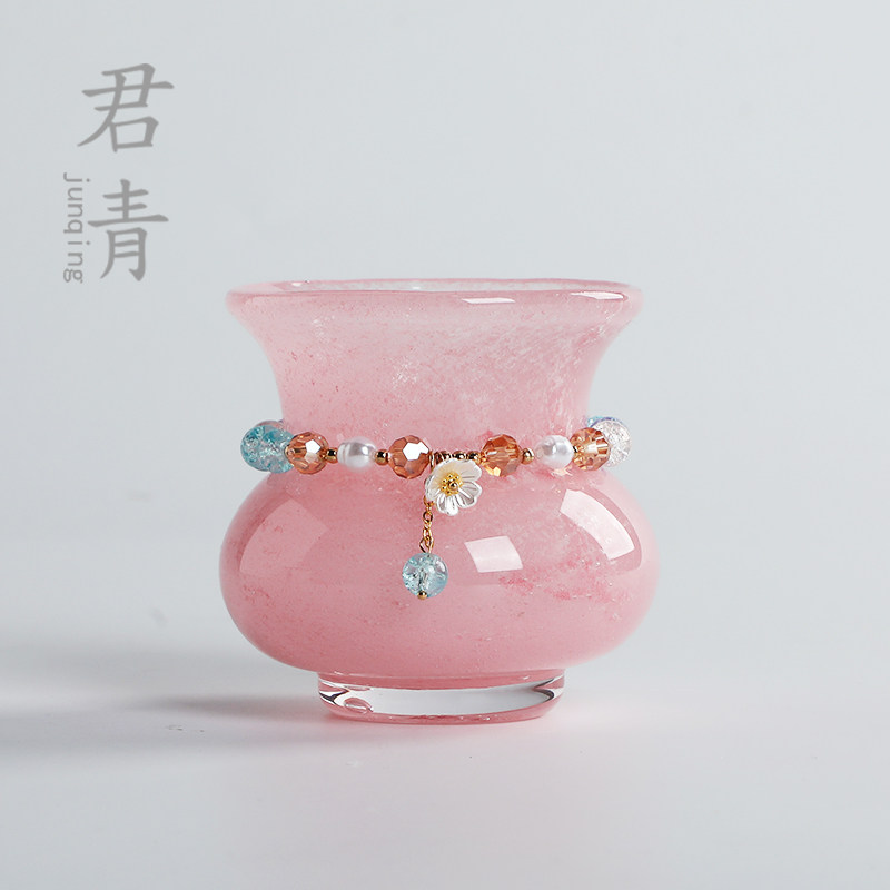日式水晶玻璃建水小号茶洗茶具配件水盂茶渣缸废水渣斗笔洗烟灰缸
