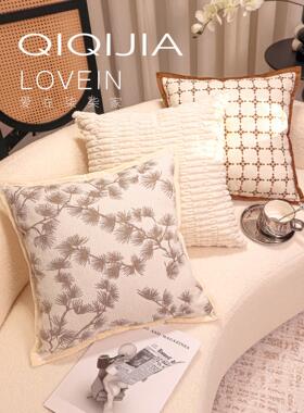 棕色无障碍豪华高端枕套橙色沙发靠垫法式覆古床风格客厅枕头