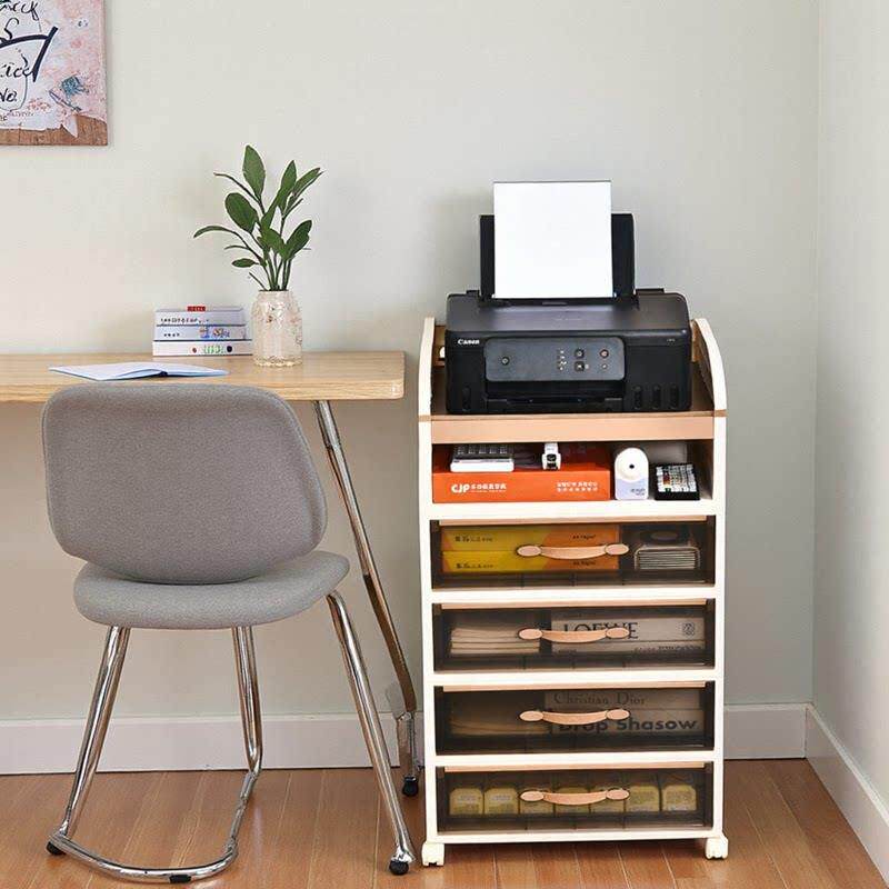 印表机置物架落地放置柜收纳支撑架桌下支架万向轮专用办公室工位