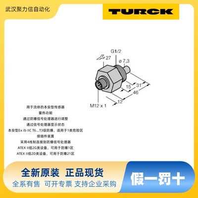 现货 TURCK图尔克 流量传感器FCS-G1/2A4-NAEX-H1141 原装正品