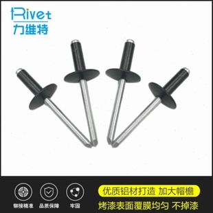 厂促黑色大帽铝拉钉 大帽檐黑色抽芯铝铆 烤漆铝铁拉锚钉 汽车用