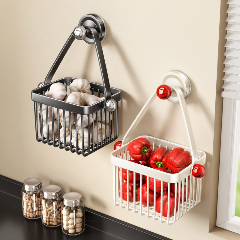 天地鱼吸盘葱姜蒜收纳盒厨房置物架放葱姜蒜收纳神器挂篮生姜大蒜,厨房/烹饪用具,抹布架/厨房清洁收纳架,淘宝优惠券,粉丝福利购,淘宝优惠卷