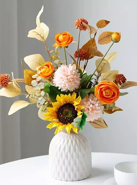 新款高档仿真花假花摆设客厅餐桌花摆花家居插花装饰花艺高级摆件