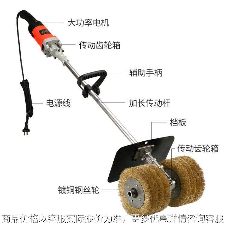手推双钢丝滚刷除锈机 多功能除锈打磨机 彩钢瓦去锈翻新抛光机,农机/农具/农膜,施肥机械,淘宝优惠券,粉丝福利购,淘宝优惠卷