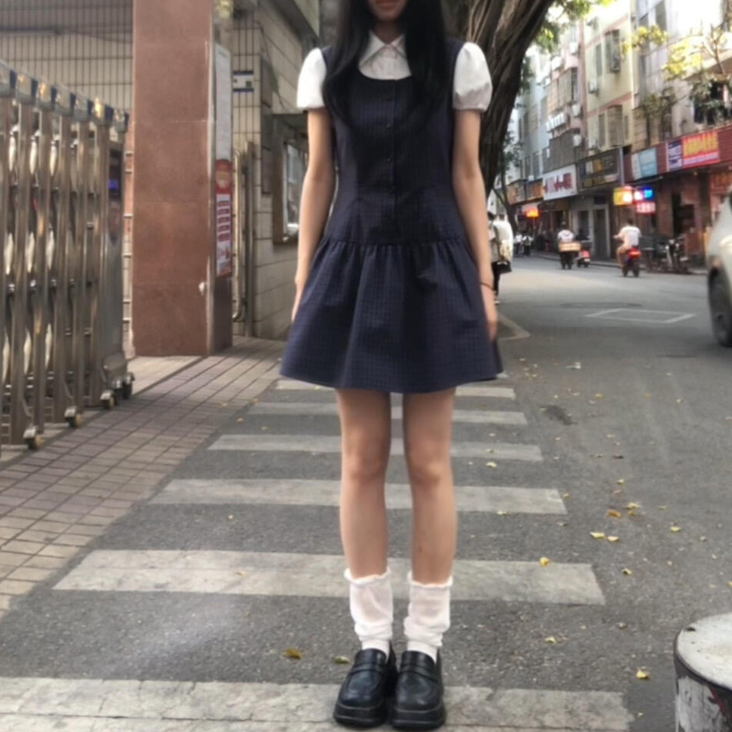 2026新款短袖衬衫背带连衣裙子女夏季韩系巨好看ootd穿搭套装短裙