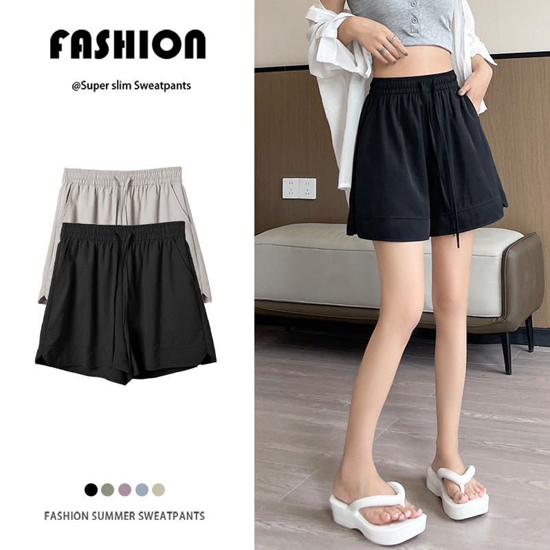 运动短裤女夏薄款2026新款梨型身材大码胖mm休闲宽松山本五分裤子